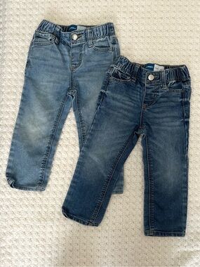 Old Navy 2T Toddler Boy’s Light and Dark Blue Straight Kid’s Jeans Cotton